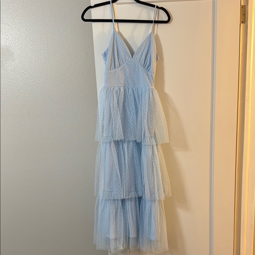 Light Blue Tiered Dress